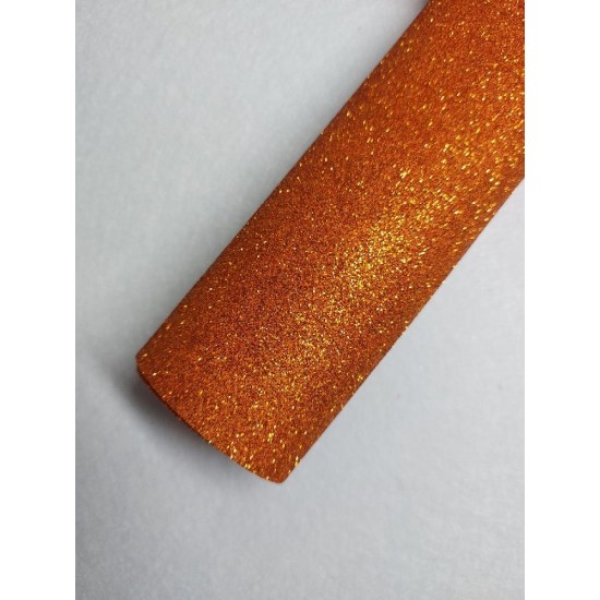 Глиттерный фоамиран 2 мм 20*30 см цв. темно-оранжевый, цена за лист